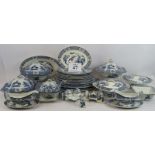 A large quantity of Wood & Sons Yuan Ware serving ware including six tureens, sauce tureen and