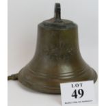 A large bronze ships bell engraved Savick 1949. Savick was a suction dredger launched from Renfrew