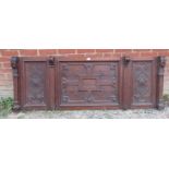 A large 19th century carved panel featuring four reeded columns with corbels & ornately carved inset