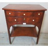 A good quality reproduction George III style bow fronted diminutive side table by Titchmarsh &