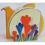 A Clarice Cliff Bizarre Art Deco teapot in crocus design. Height 12cm. Condition report: Some