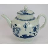 An 18th Century English Worcester first period porcelain tea pot with bird in cage decoration,