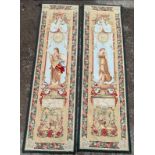 A fine and rare pair of large 19th Century hand woven tapestries depciting classical figures,