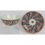 An 18th Century English porcelain Worcester first period Queen Charlotte pattern bowl and dish, both