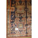 A BIDJAR KELLEH rug with central repeat/reverse pattern motif and depicting stylised animals. 3.30 x