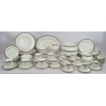 A 62 piece Royal Doulton Ravenswood dinner and tea service including 24 plates, 8 coffee cups and
