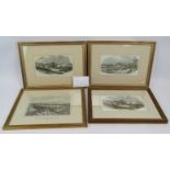 Four antique hand coloured railway engravings of GWR and Devon interest. Framed and glazed.