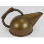 An early 20th Century French Art Deco copper kettle with hardwood grip. No maker's marks. Height