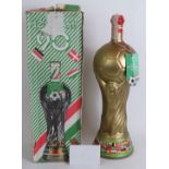 A souvenir 1990 World Cup Italia 90 3 litre full bottle of Barolo Riserva 1984 in a World Cup shaped