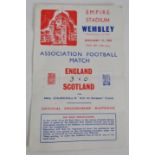 An original WWII England vs Scotland football programme for Wembley January 17 1942. Bifold four