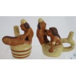 Two South American Erotic Pottery vessels in the Pre-Columbian taste, but later, each vessel