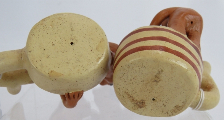 Two South American Erotic Pottery vessels in the Pre-Columbian taste, but later, each vessel - Image 3 of 3
