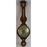 A 19th Century wheel barometer by Fagioli & Son, Clerkenwell walnut veneer case with gilt brass
