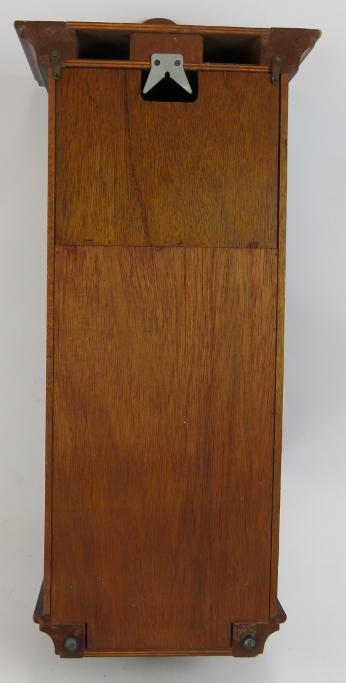 A contemporary Metamec striking & chiming wall clock in mahogany style case. Pendulum & key present. - Image 3 of 3