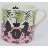 A 1953 Wedgwood commemorative mug by Eric Ravilious for Queen Elizabeth II's Coronation. Height