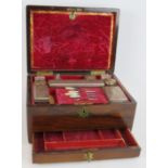 A good quality 19th century rosewood toilet box with fully fitted interior & jewellery drawer.