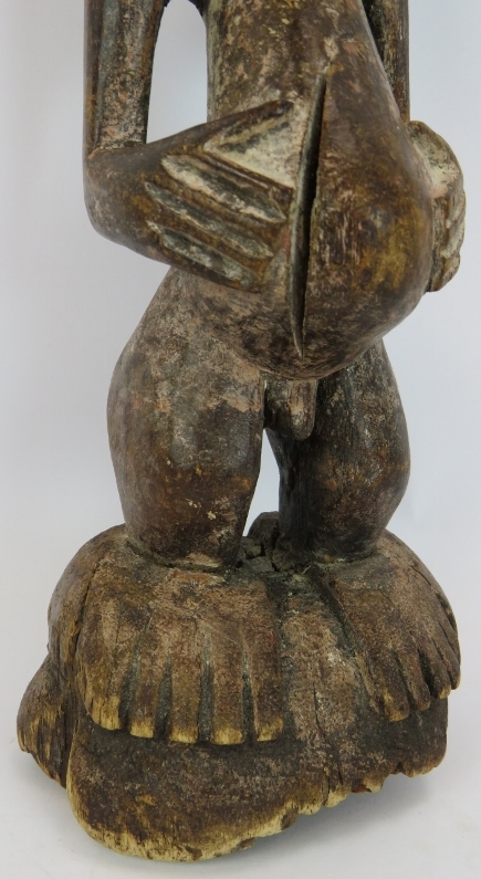 A 19th Century carved African Songye power figure, Democratic Republic of Congo. Carved wood with - Image 3 of 6