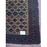 An early to mid 20th Century Persian rug. 216cm x 105cm. Condition report: Some old repairs and wear