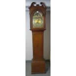 A 19th century oak 8 day striking longcase clock by G Williams of Newport, with moon phase dial,