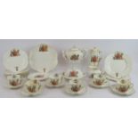 A 26 piece Edward VII Coronation tea set, Foley China Wileman & Co. Each piece featuring an