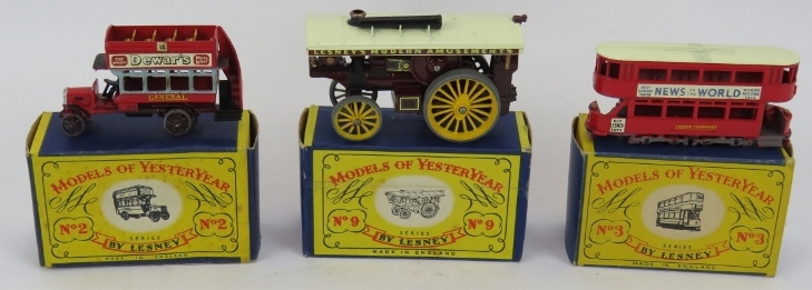 Three late 1950s Lesney models of Yesteryear in boxes, No 9 The Fowler Big Lion Showman's Engine, No