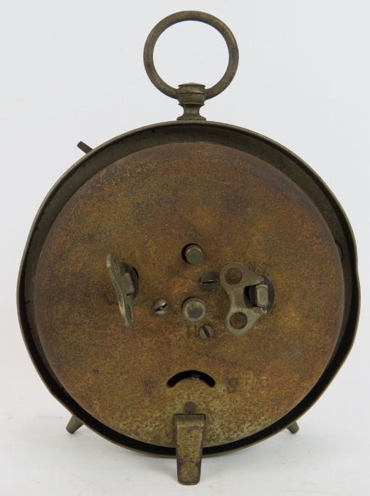 A WWII era FMS Mauthe alarm clock. Height 18cm. Condition report: Winds and ticks. - Image 3 of 3