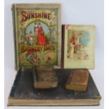 Five 19th century collectable books including Sunshine for Showery Days, The Arabian Nights, The