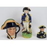 A 19th century Staffordshire Toby jug in the form of Admiral Lord Nelson, a 1951 Royal Doulton
