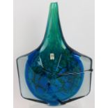 A Mdina glass axe head vase signed and dated Mdina 1986. Height 29cm. Condition report: No damage.