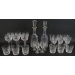 A suite of 23 Waterford crystal Kylemore pattern glasses including claret, hock, liqueur and