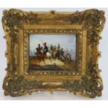 A 19th century KPM porcelain plaque hand decorated after a painting by Dietrich Morten depicting the