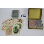 A full set of Panama Canal souvenir playing cards c1926 in box, plus a double pack of Guinness