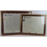 Two framed 19th century indentures relating to Buckinghamshire one dated 1828 and the other 1881.