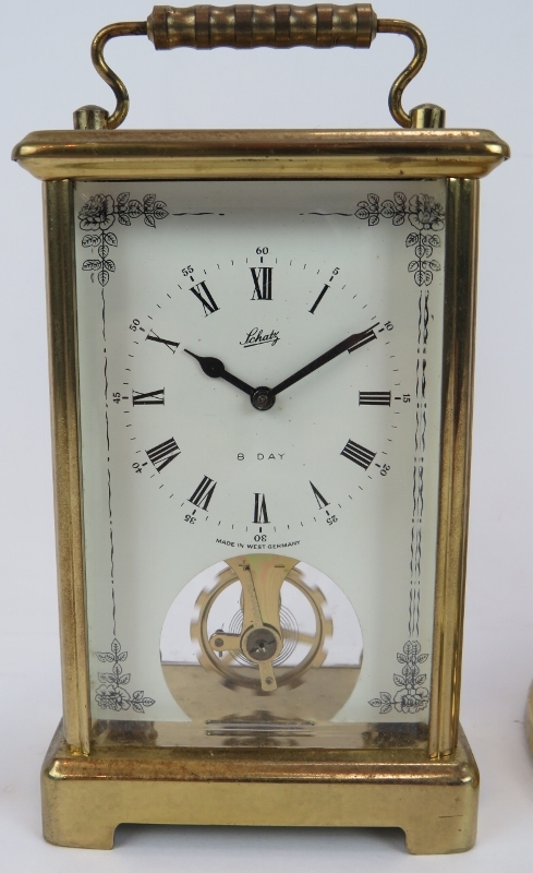 A German Kundo 400 day anniversary clock under a glass dome, a similar Acctim clock and a Schatz 8 - Image 2 of 5
