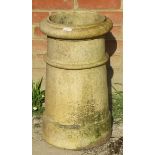 A nicely weathered cylindrical terracotta chimney pot/planter. Condition report: Weathered and worn.