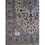 A Kashan (Persian) rug, cream ground and in good condition. 2.10 x 1.35.