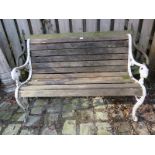 Two pairs of antique cast iron bench ends in need of re-slatting. Condition report: All slats will