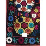 Uzbeit Suzani embroidered and decorative tribal textile. Made in central Asian countries. 1.70x1.45.