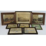 8 mixed antique prints including a set of four hunting prints, two coaching prints, a Bartolozzi