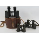 A Pair of WWII Taylor Hobson OS 420MA Bino Prism No2 MKIII X6 binoculars dated 1943 with leather