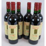 Six bottles of Domaine Du Merchien Coteaux du Quercy 2001 red wine 75cl 13% vol. (6). Condition