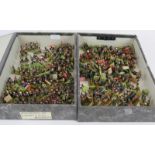 A large collection of hand painted Napoleonic model soldiers including infantry and cavalry. Average