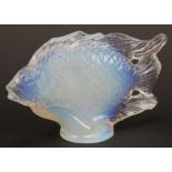 An Art Deco opalescent glass fish attributed to Sabino. Length 12cm. Height 7.5cm.