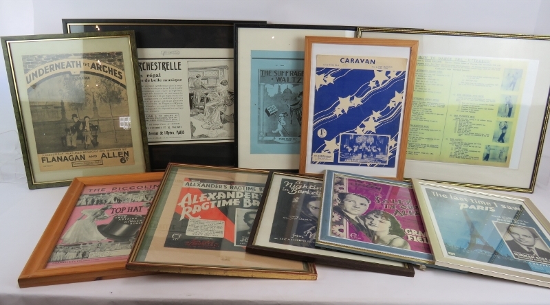 A large collection of mainly framed 1930's and 1940's sheet music covers including Flanagan & Allan, - Image 2 of 3