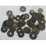 A collection of China cash coins varying types and mints. Three labelled as 11th century. (qty).