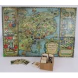 A 1950s Whitbread Inn Signs of East Kent tin plate wall map plus a collection of tin and paper