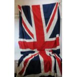 A large British Union flag (Union Jack) made in Chatham Naval Dockyard. Size 1.7m x 2.5m.