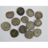 13 mixed, mainly Roman silver Denarius coins, various Emperors. (13). Condition report: Mixed