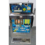 A vintage bell-fruit "Line Em Up" one am bandit slot machine/fruit machine, coin operated,