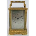 A good quality 19th century repeater carriage clock, attributed to Paul Garnier, in ornately